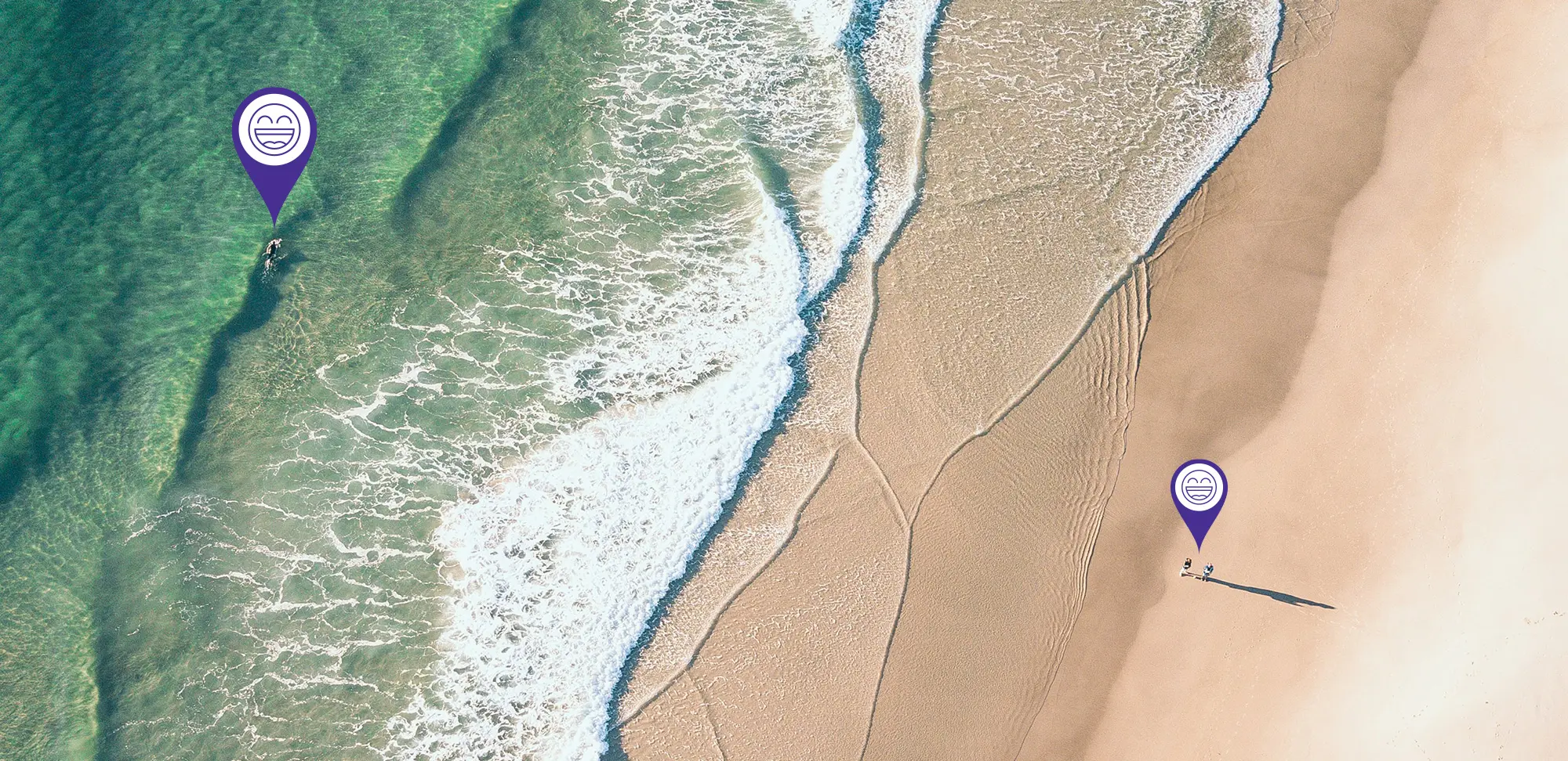 Overhead photo of a tropical shore