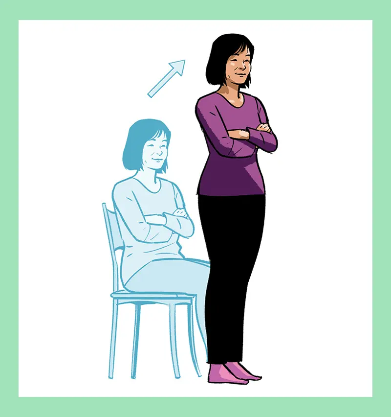 Illustration showing the Sit to stand exercise