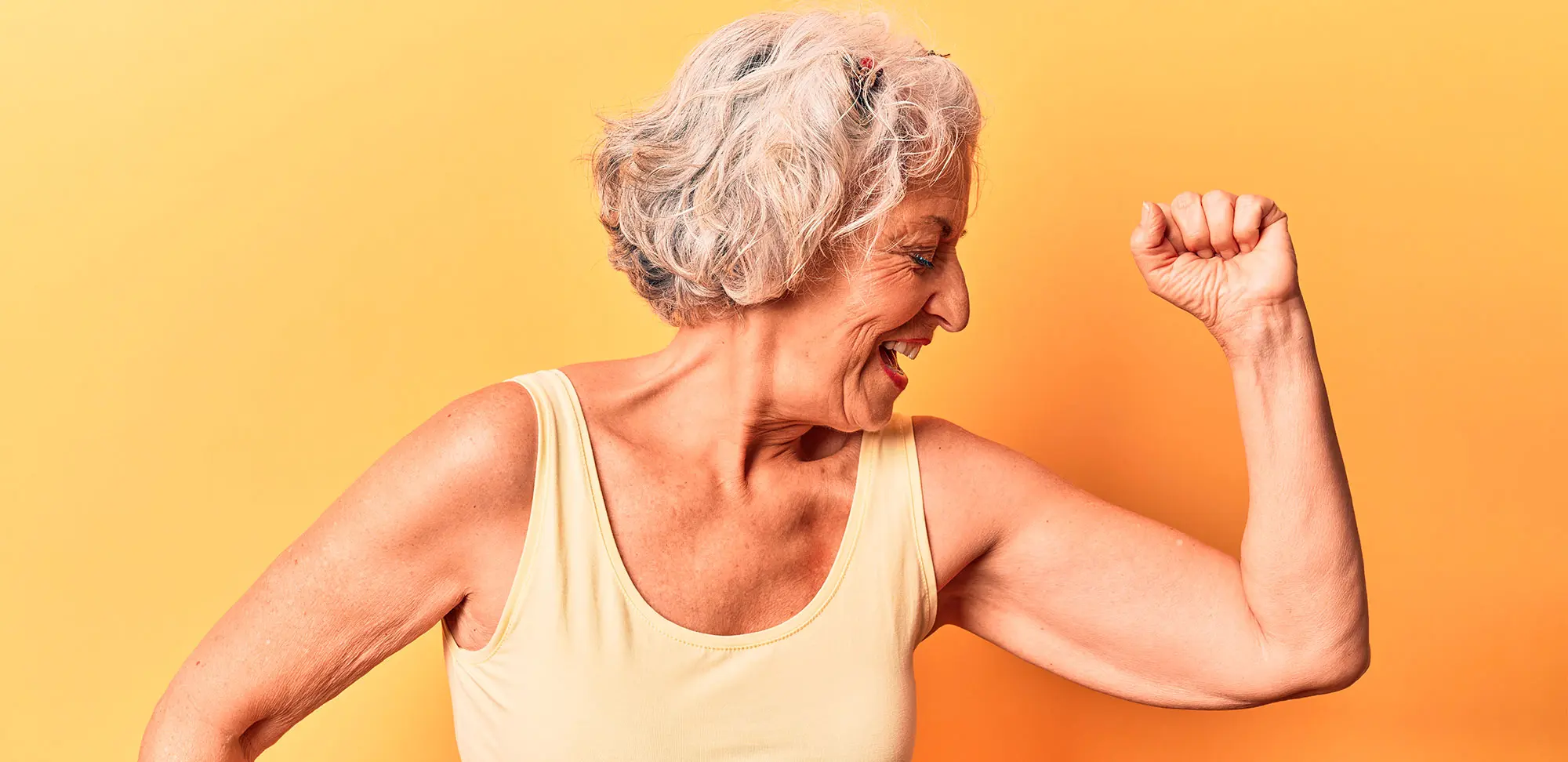 Photo of a woman celebrating her strength