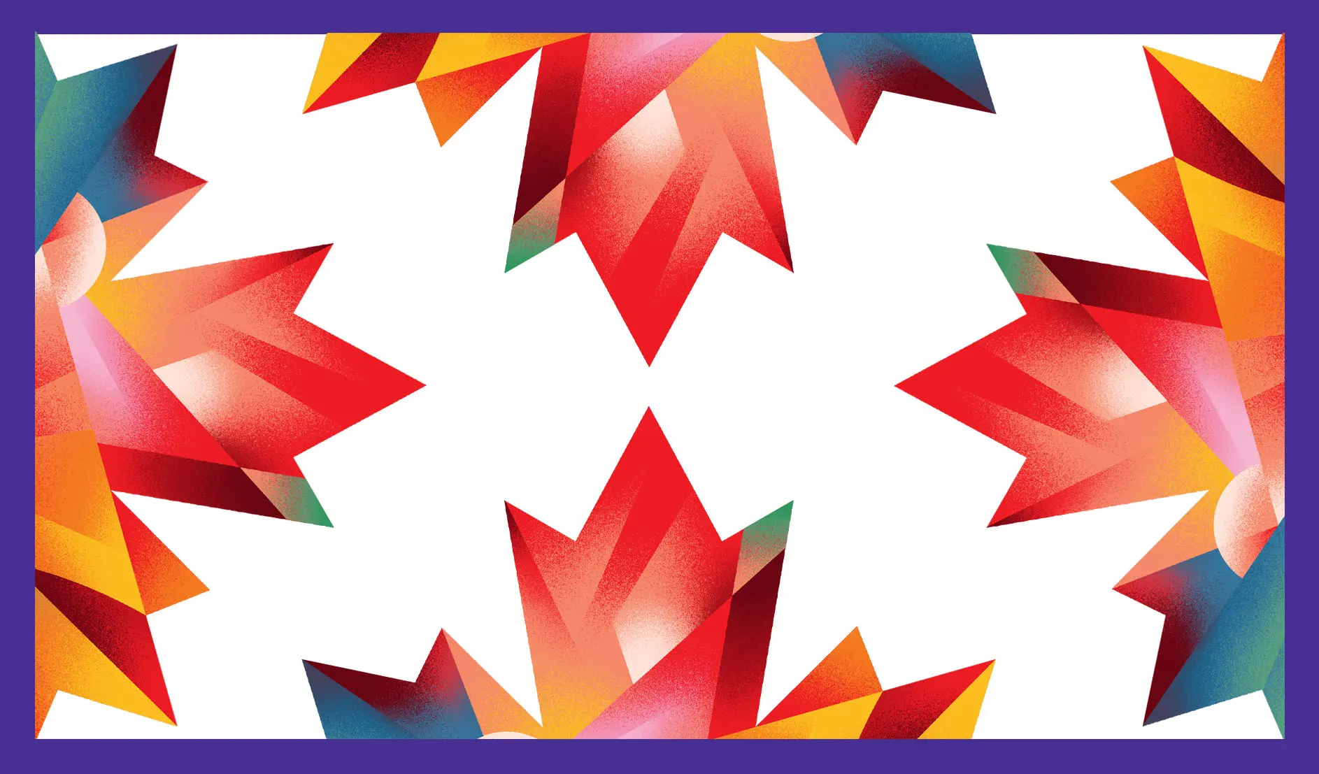 Illustration of multiple maple leafs symbolizing community