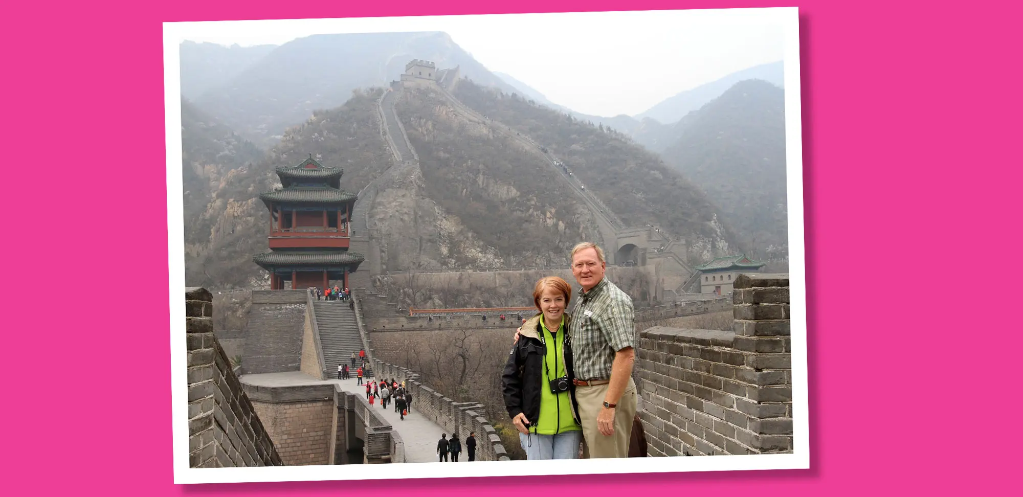 Photo of Sue and Jon Gurr at the Great Wall of China