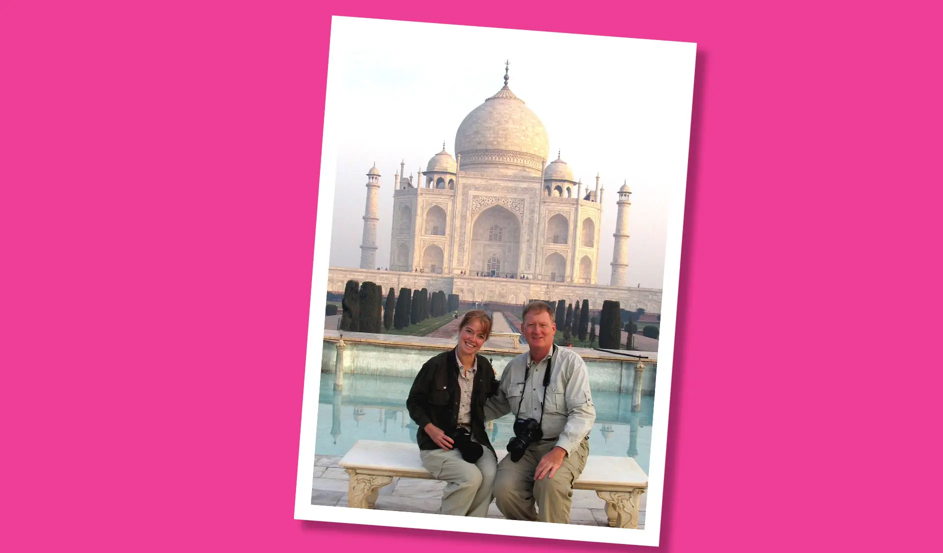 Photo of Sue and Jon Gurr at the Taj Mahal