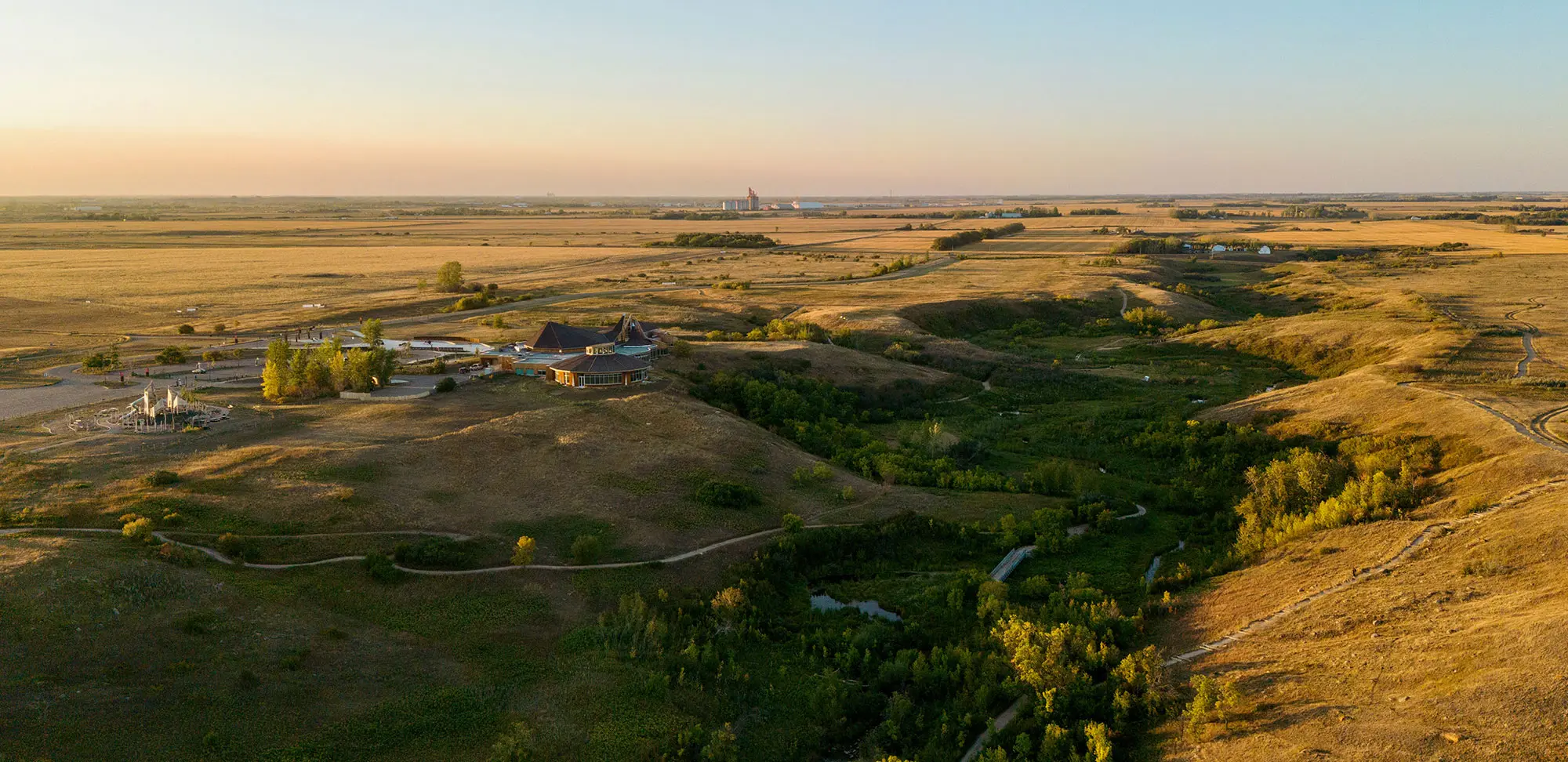 Panoramic view of Wanuskewin heritage park in Saskatoon Canada