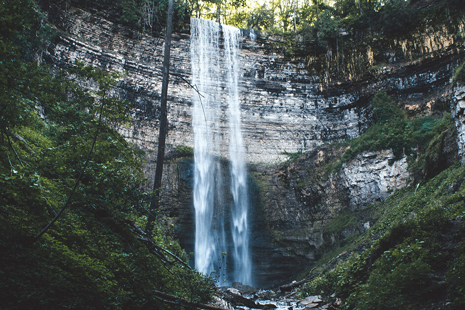 Photo of a waterfall along the Bruce Trail in Ontario.