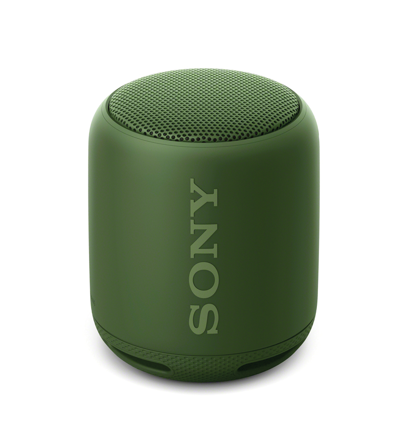 Photo of a green protable Bluetooth speaker from Sony