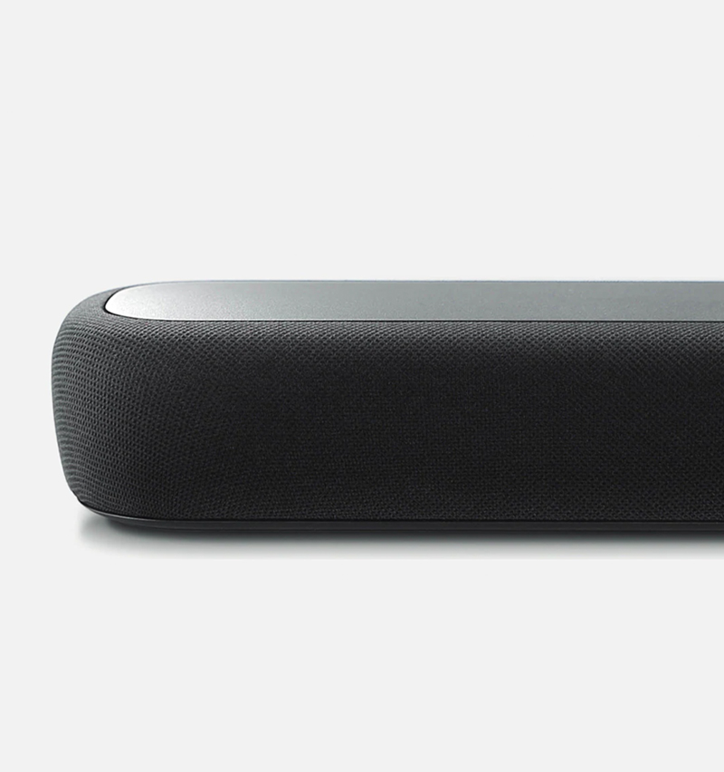 Photo of a black horizontal soundbar speaker from Yamaha