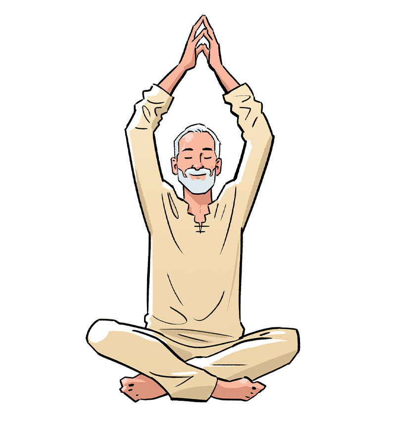 Illustration of a man practicing meditation
