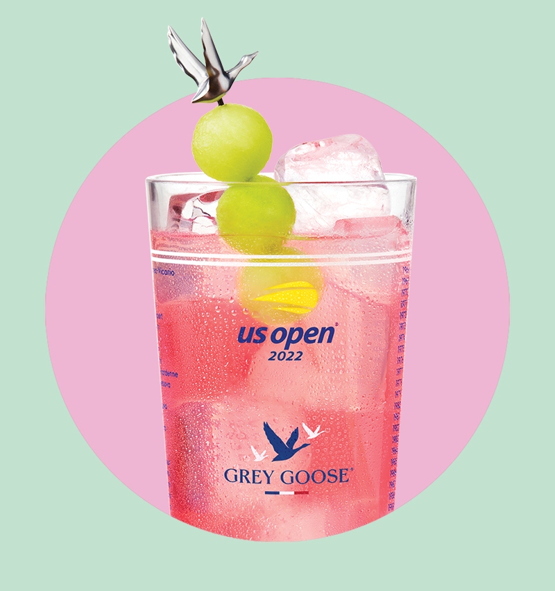 Photo du cocktail de tennis « The Honey Deuce » signé Grey Goose