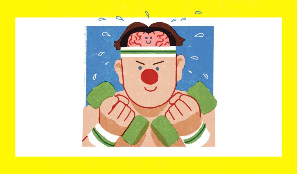 Conceptual illustration of person doing mental exercise