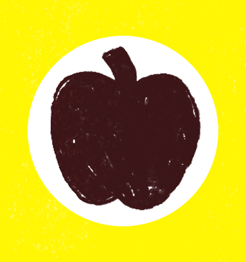 Illustrated icon of an Apple