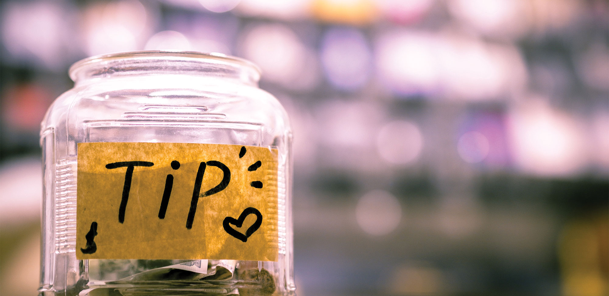 Photo of a tip jar